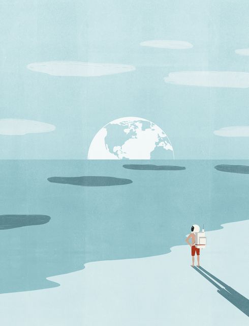 Earthrise at Sea