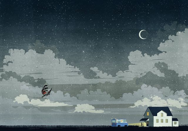 House on the Coast at Night