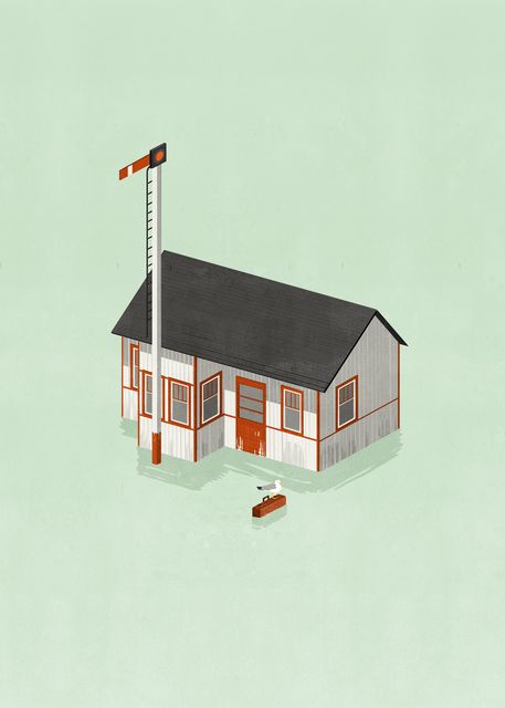 Little House with Flag
