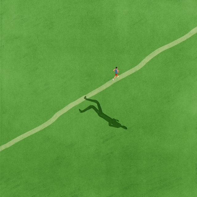 Runner and the Shadow on the Field