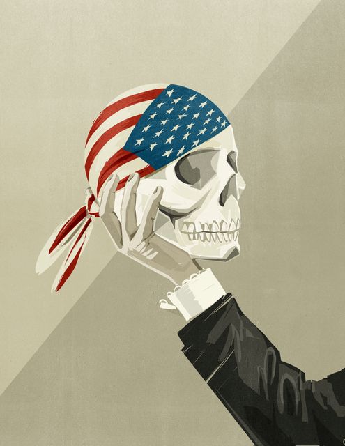 Skull in a Flag Bandana