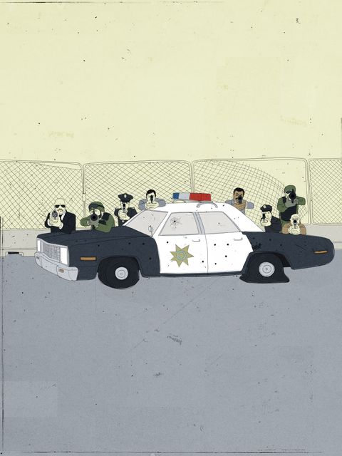 Police Car under Siege
