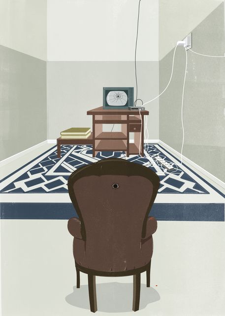 TV Room with a Maze Rug