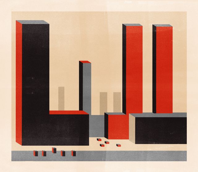 Black and Red Towers