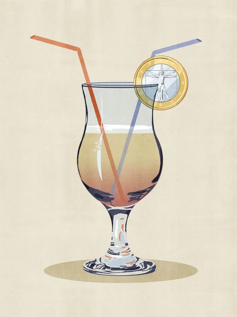 Cocktail with a Euro Slice