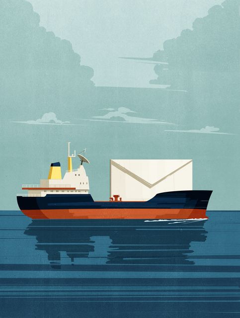Ship Carrying an Envelope