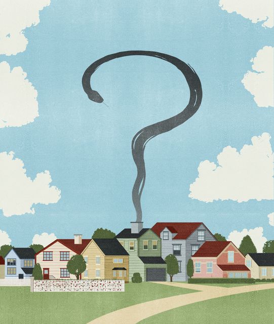Question Mark Smoke over the Suburbs