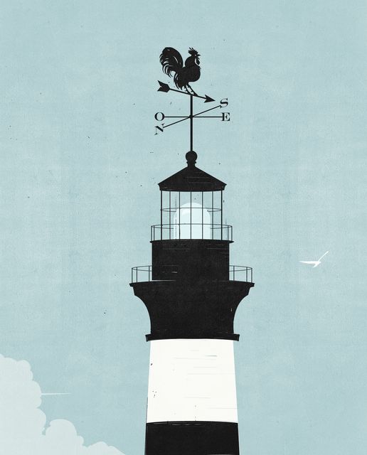 Lighthouse with a Weathervane