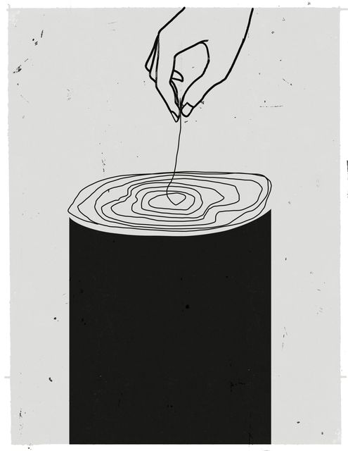 Hand Pulling a Thread from a Stump