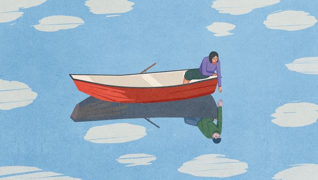 Rowing Boat among the Clouds