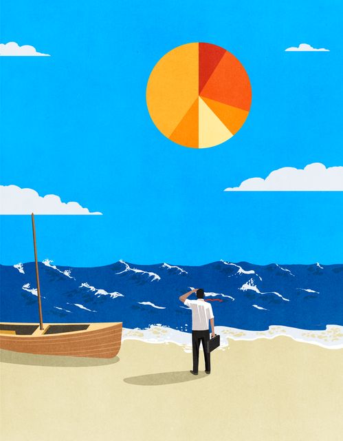 Businessman Facing the Sea