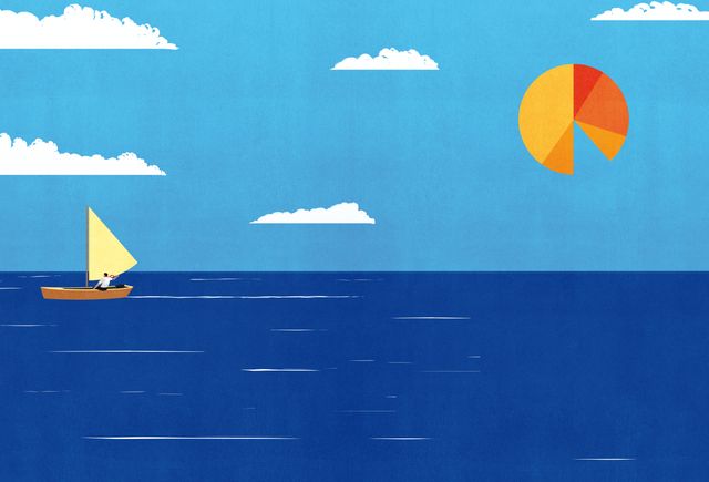 Sailboat and the Pie Chart Sun