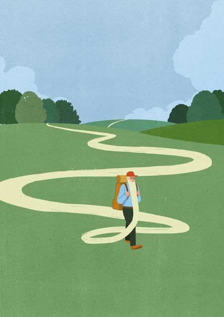 Hiker on the Winding Path