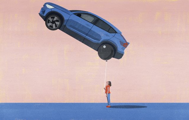 Car Hanging from a Balloon