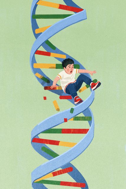 Boy Climbing the DNA