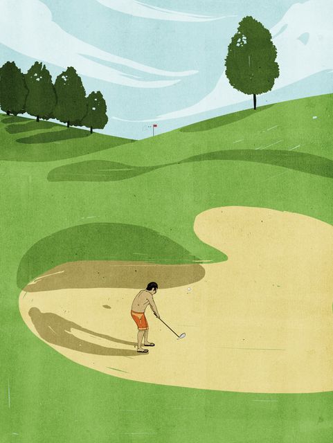 Golfer in the Bunker