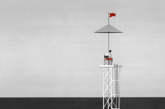 Lifeguard Tower on the Grey Shore