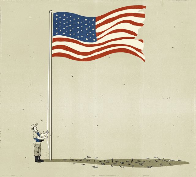 Boy Saluting the Flag