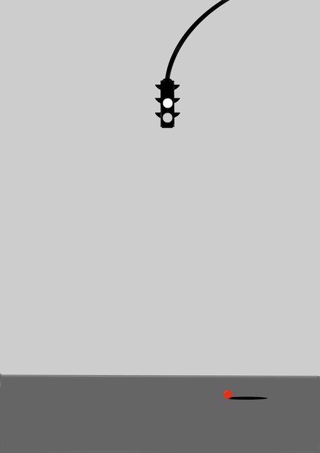 Traffic Light Falling from a Wire